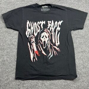 Bioworld Ghost Face T Shirt Mens S Black Scream Horror Movie Graphic Distressed